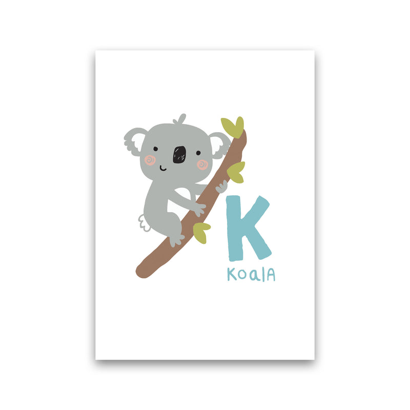 Alphabet Animals, K Is For Koala Framed Nursey Wall Art Print Print Only