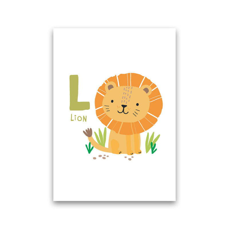 Alphabet Animals, L Is For Lion Framed Nursey Wall Art Print Print Only