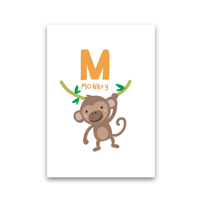 Alphabet Animals, M Is For Monkey Framed Nursey Wall Art Print Print Only