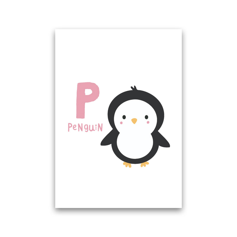 Alphabet Animals, P Is For Penguin Framed Nursey Wall Art Print Print Only