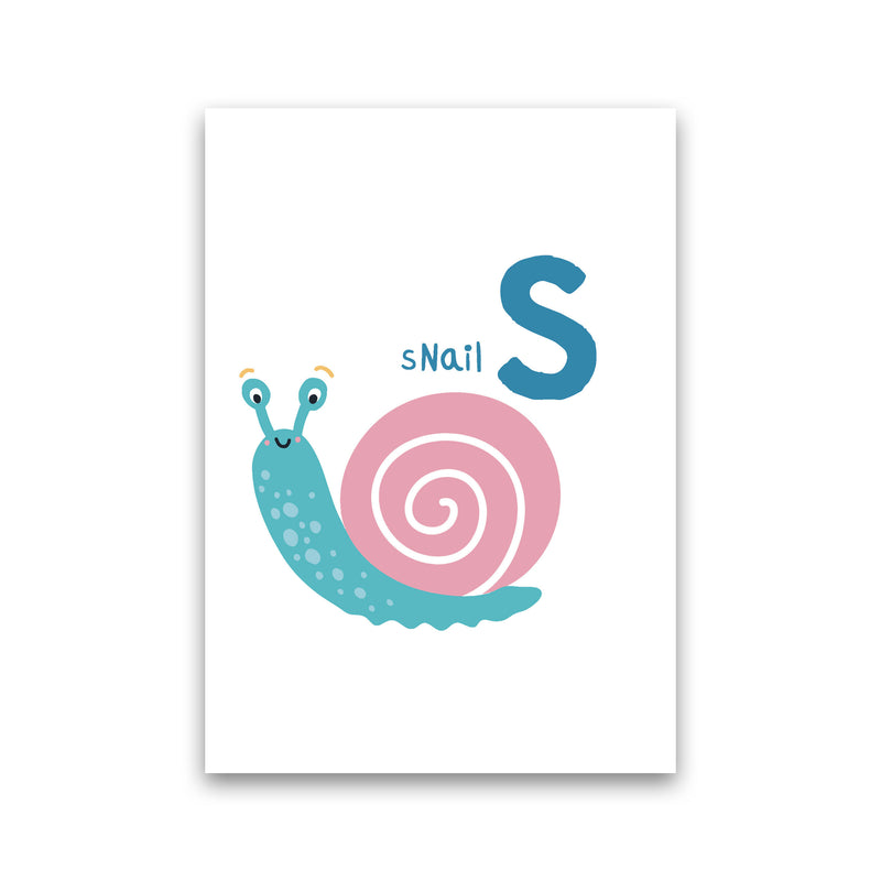 Alphabet Animals, S Is For Snail Framed Nursey Wall Art Print Print Only