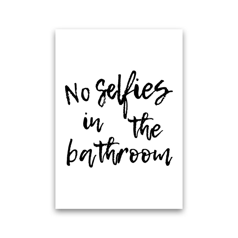No Selfies, Bathroom Modern Print, Framed Bathroom Wall Art Print Only