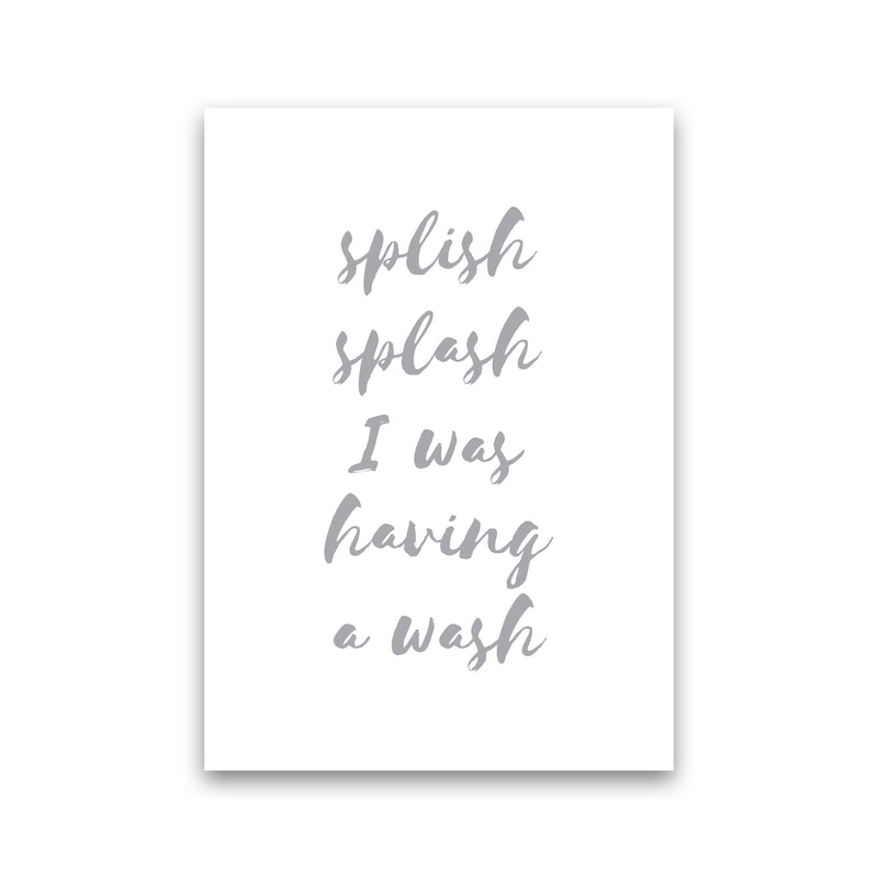 Splish Splash Grey, Bathroom Modern Print, Framed Bathroom Wall Art Print Only