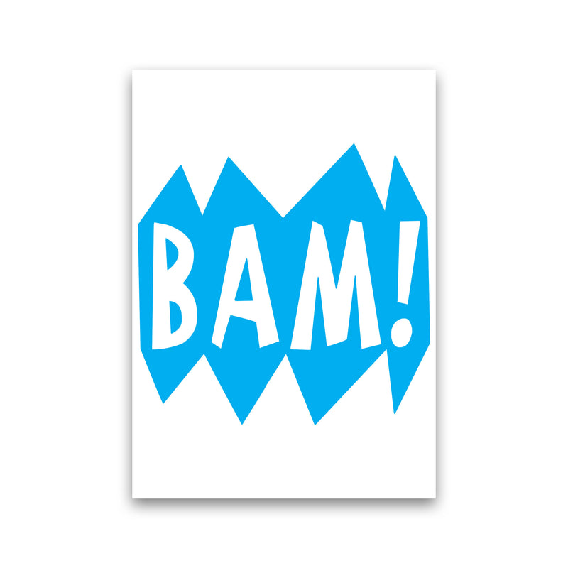BAM! Blue Framed Nursey Wall Art Print Print Only