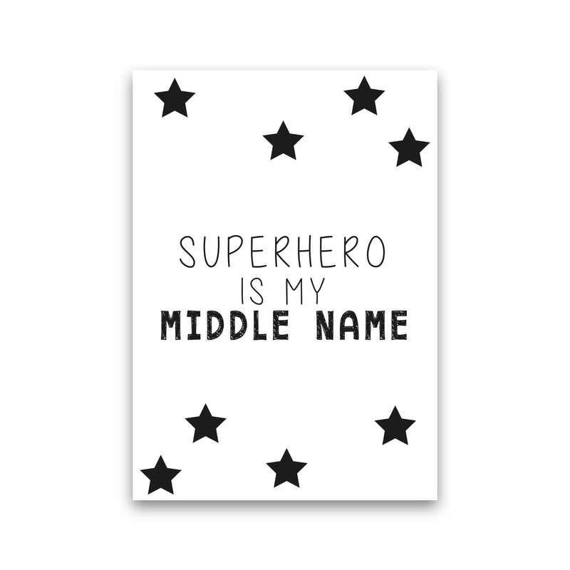 Superhero Is My Middle Name Framed Nursey Wall Art Print Print Only