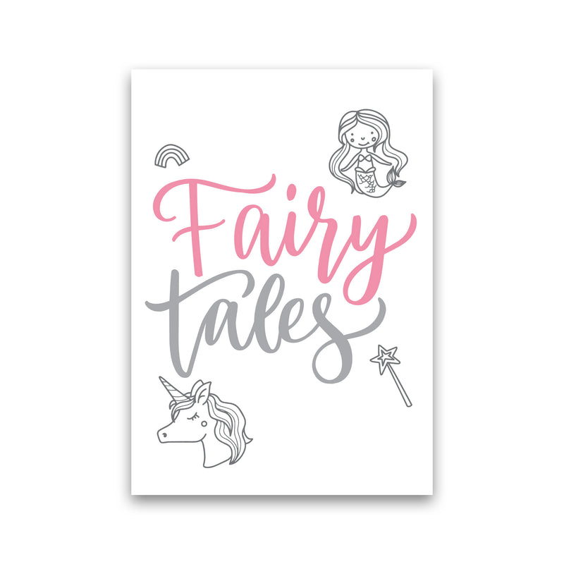 Fairy Tales Pink And Grey Framed Nursey Wall Art Print Print Only