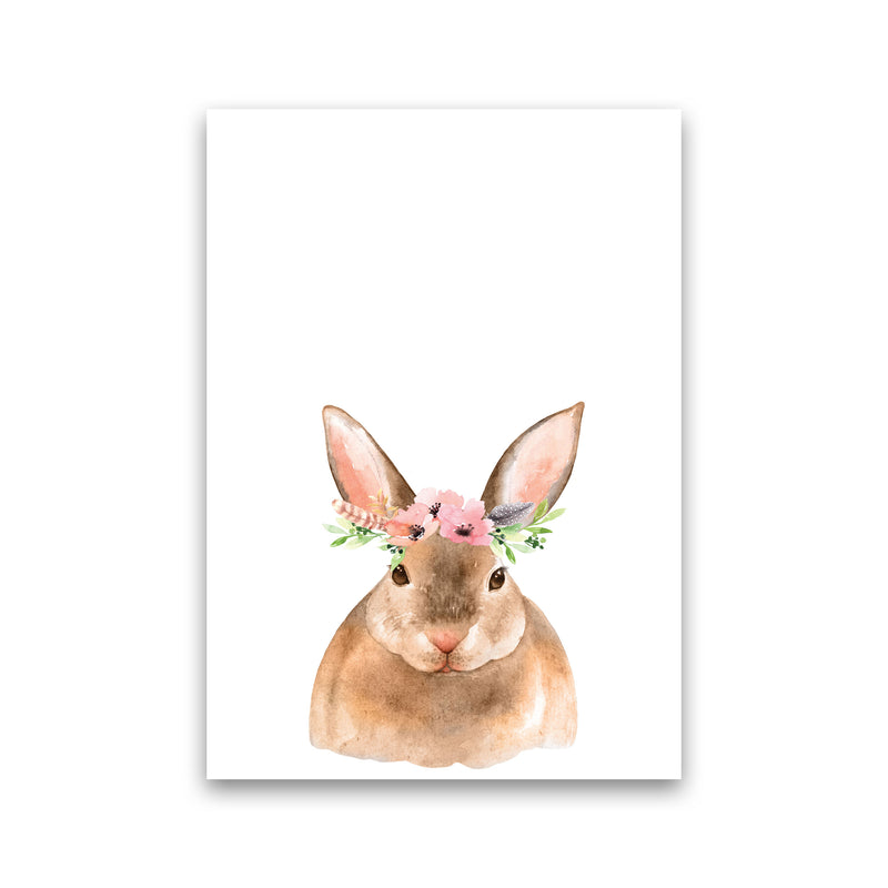 Forest Friends, Floral Cute Bunny Modern Print Animal Art Print Print Only