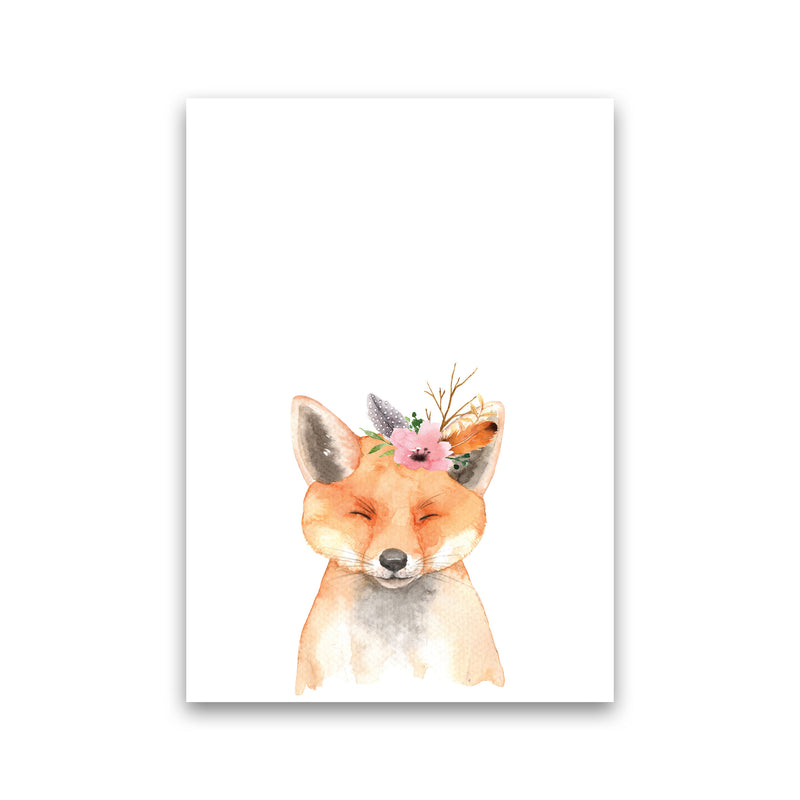 Forest Friends, Floral Cute Fox Modern Print Animal Art Print Print Only