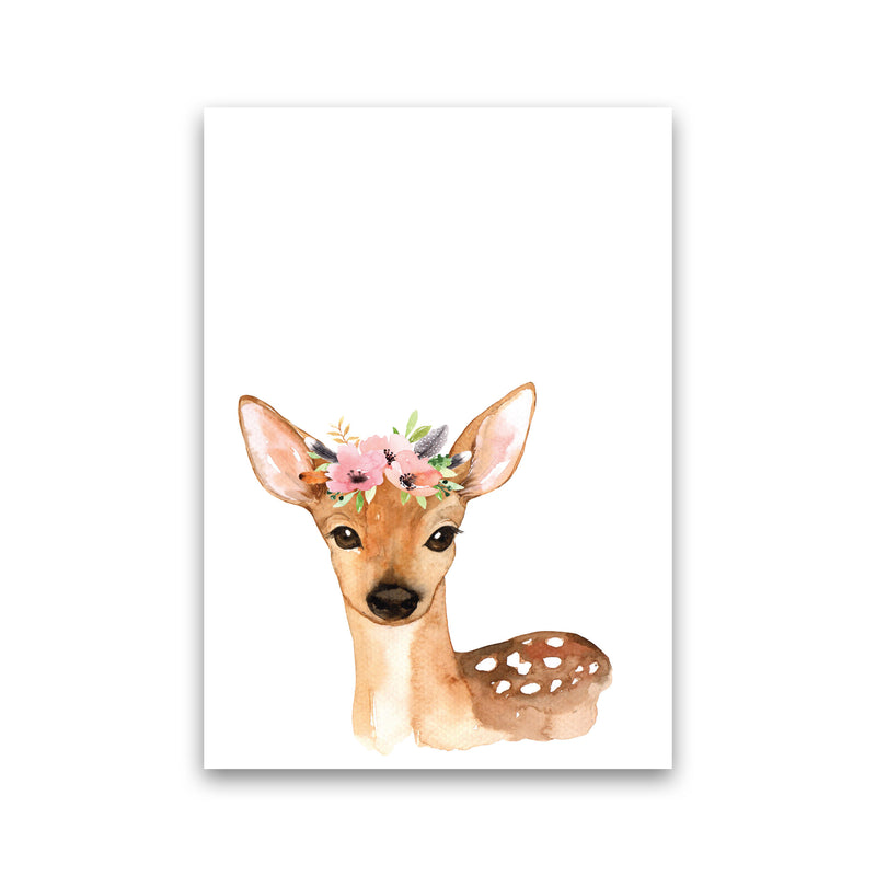Forest Friends, Floral Cute Deer Modern Print Animal Art Print Print Only