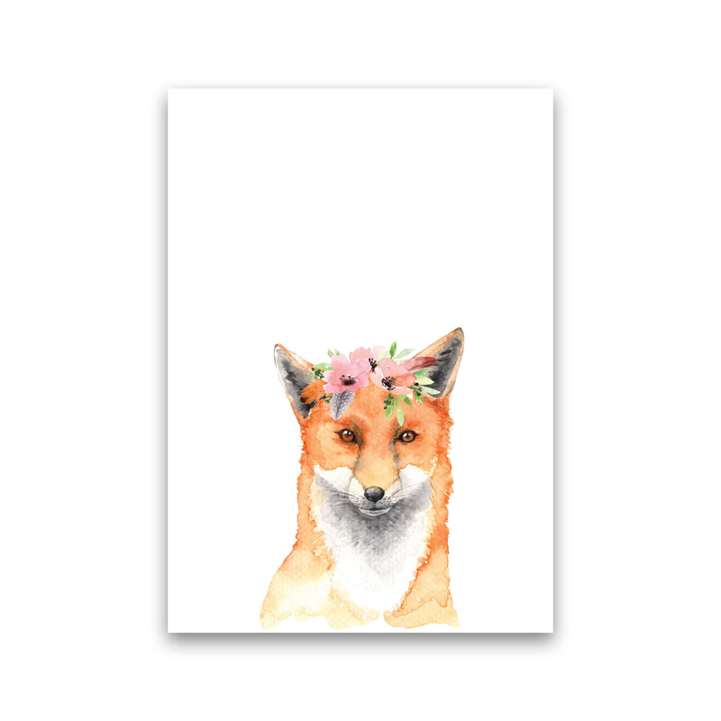 Forest Friends, Floral Fox Modern Print Animal Art Print Print Only