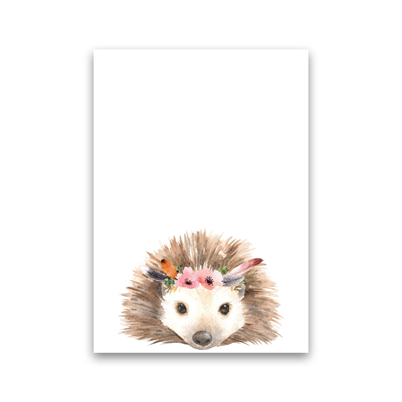 Forest Friends, Floral Cute Hedgehog Modern Print Animal Art Print Print Only