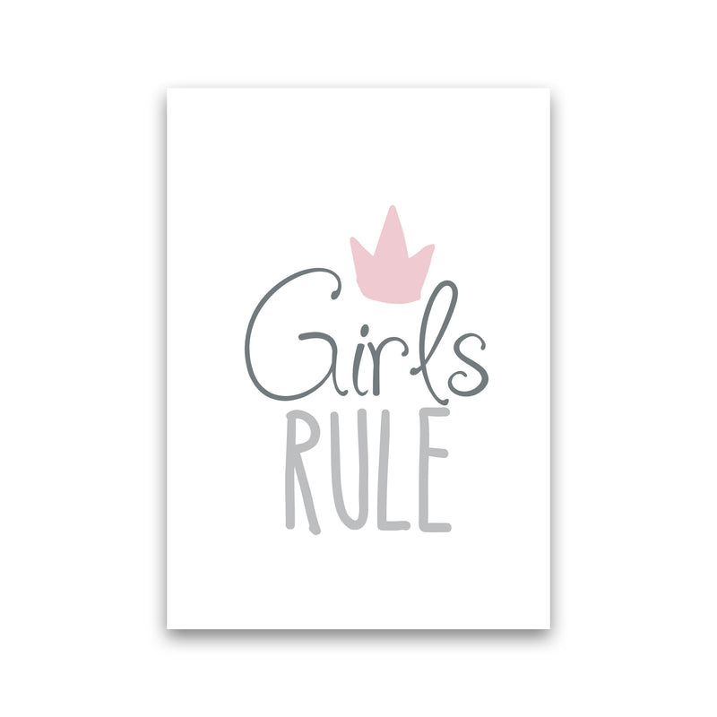 Girls Rule Framed Nursey Wall Art Print Print Only