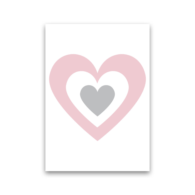 Pink And Grey Heart Modern Print Print Only