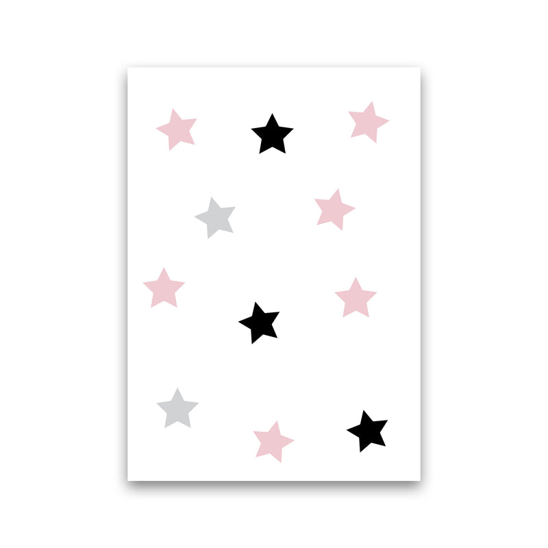 Pink Black And Grey Stars Modern Print Print Only