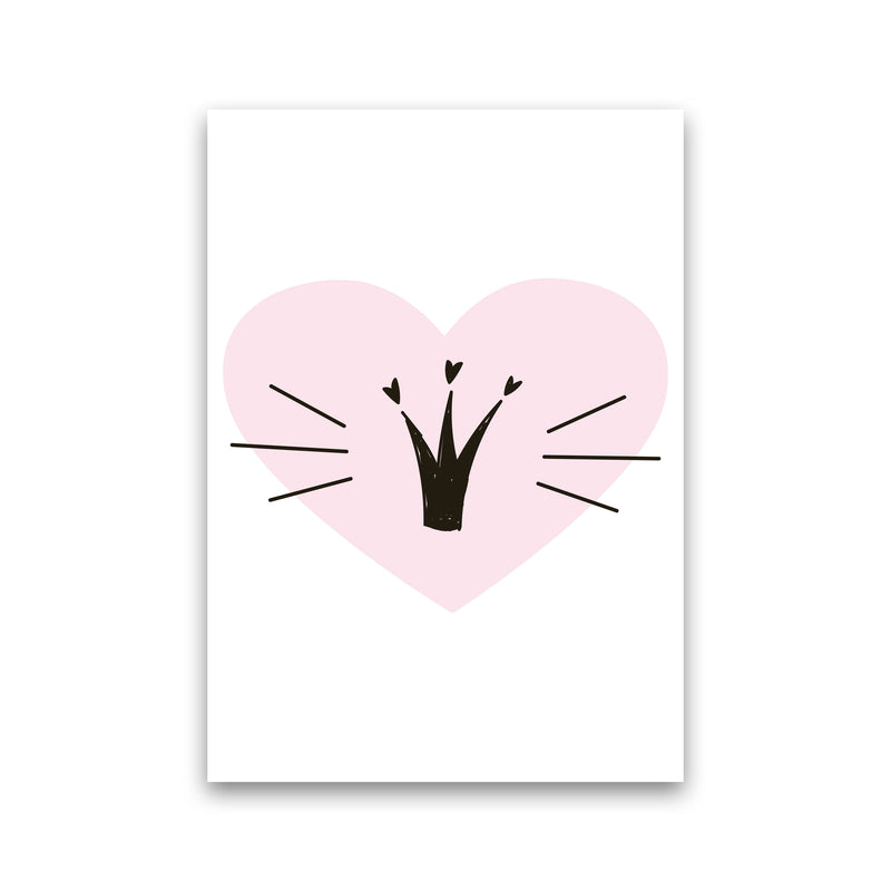 Crown With Pink Heart Framed Nursey Wall Art Print Print Only