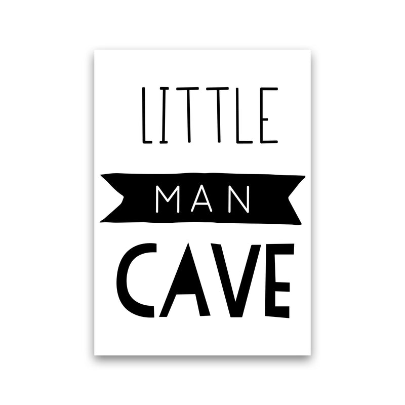 Little Man Cave Black Banner Framed Nursey Wall Art Print Print Only