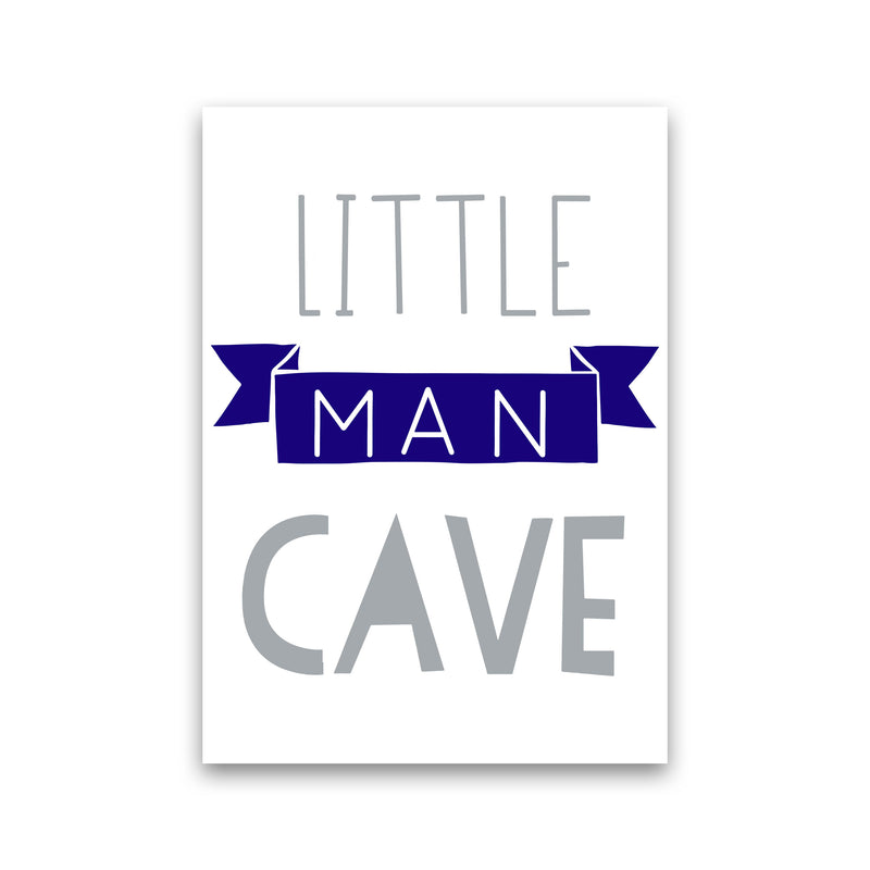Little Man Cave Navy Banner Framed Nursey Wall Art Print Print Only