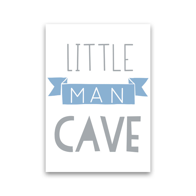 Little Man Cave Blue Banner Framed Nursey Wall Art Print Print Only