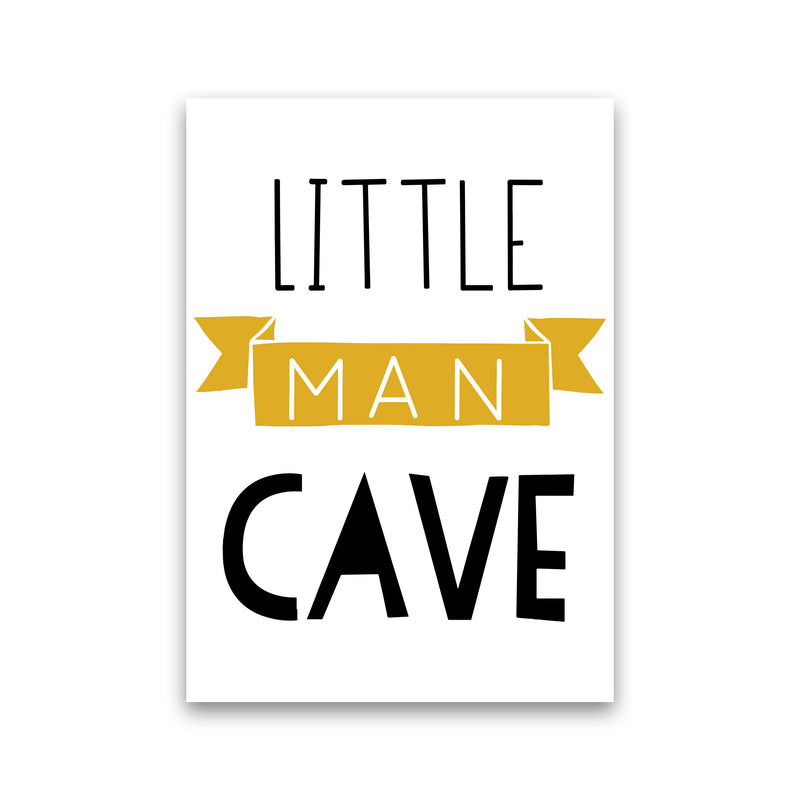 Little Man Cave Mustard Banner Framed Nursey Wall Art Print Print Only