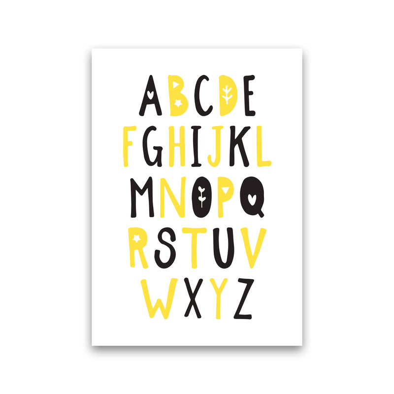 Black And Yellow Alphabet Framed Nursey Wall Art Print Print Only