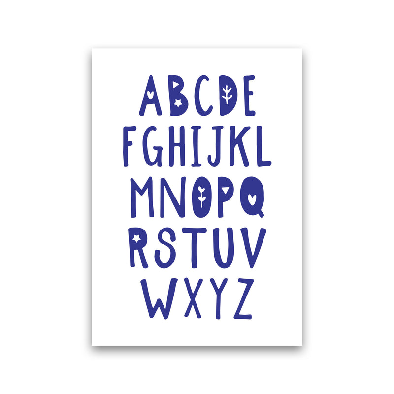 Navy Alphabet Framed Typography Wall Art Print Print Only
