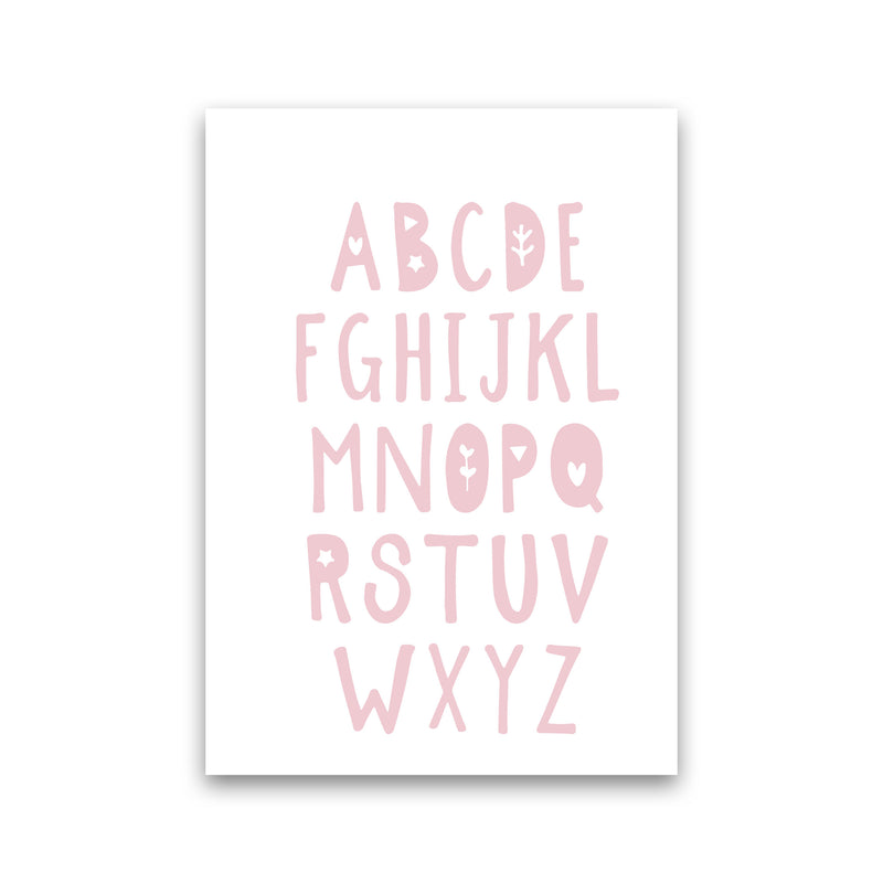 Baby Pink Alphabet Framed Nursey Wall Art Print Print Only