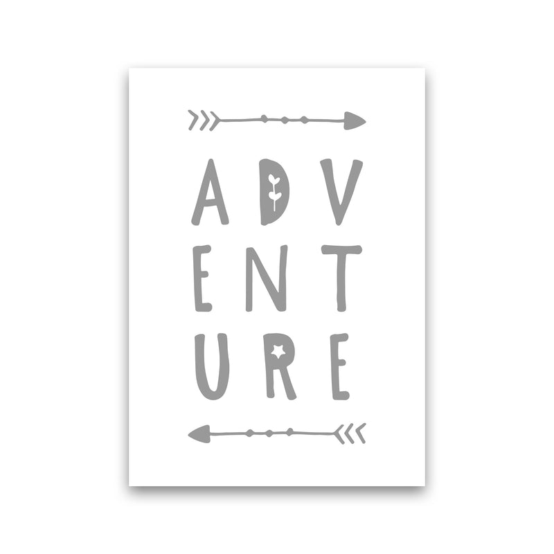 Adventure Grey Framed Typography Wall Art Print Print Only