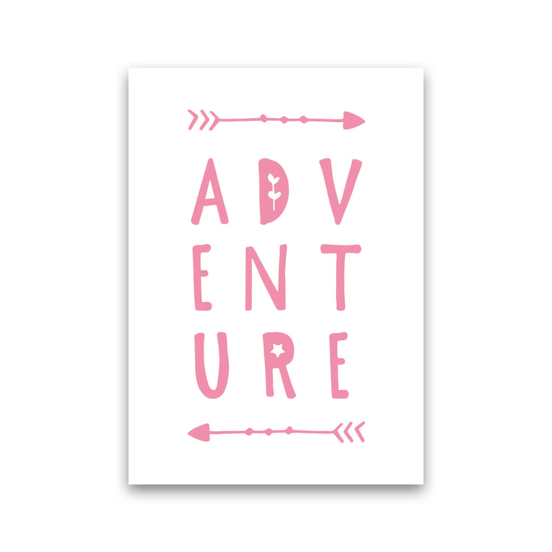 Adventure Pink Framed Typography Wall Art Print Print Only