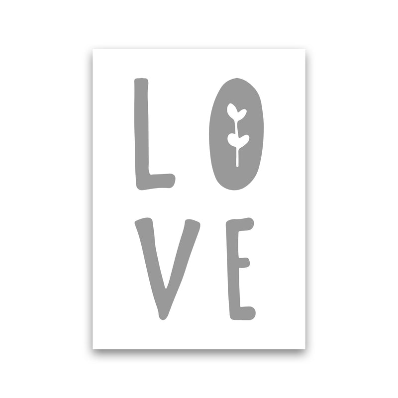 Love Grey Framed Typography Wall Art Print Print Only
