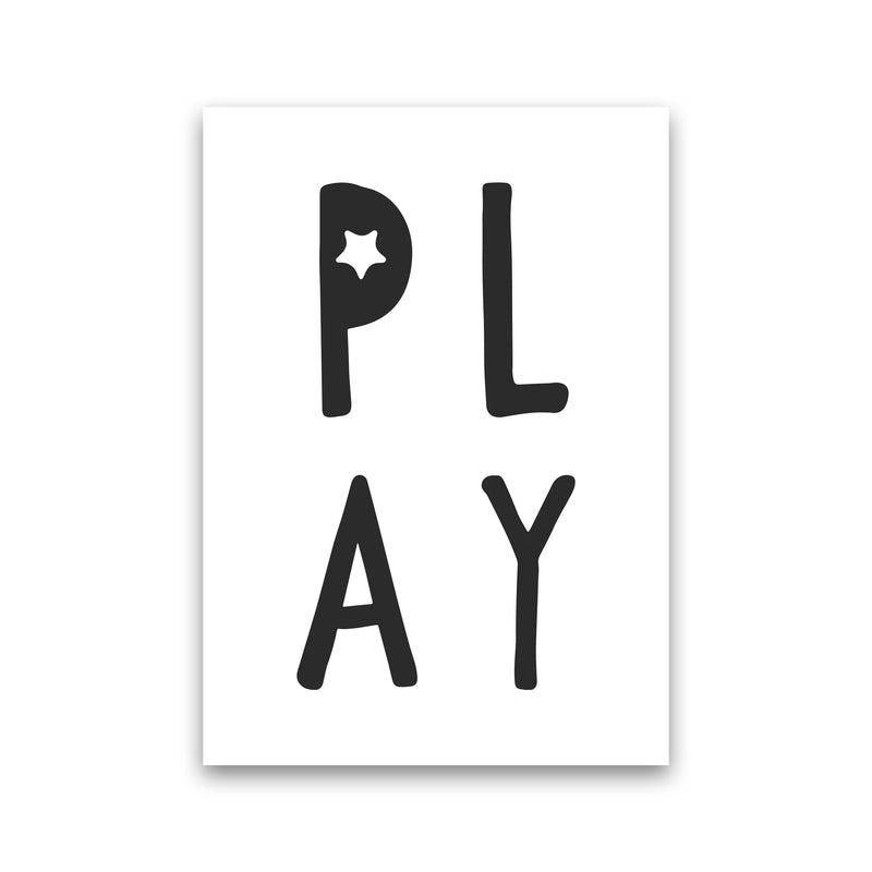 Play Black Framed Typography Wall Art Print Print Only