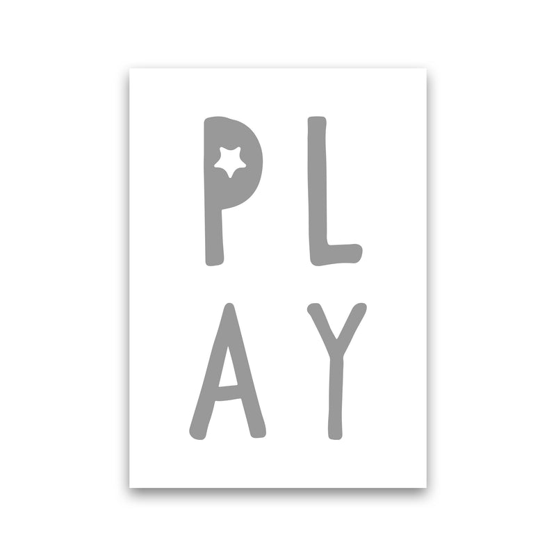 Play Grey Framed Typography Wall Art Print Print Only