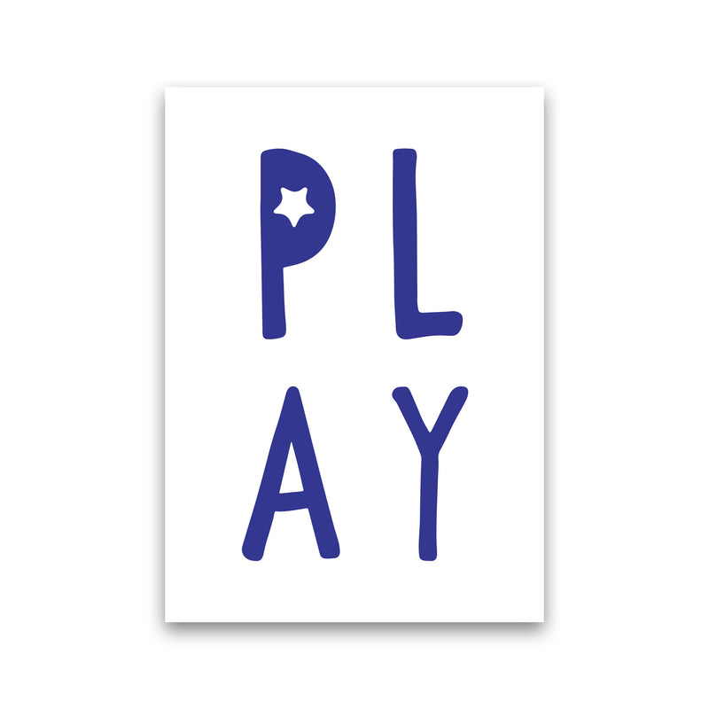 Play Navy Framed Typography Wall Art Print Print Only