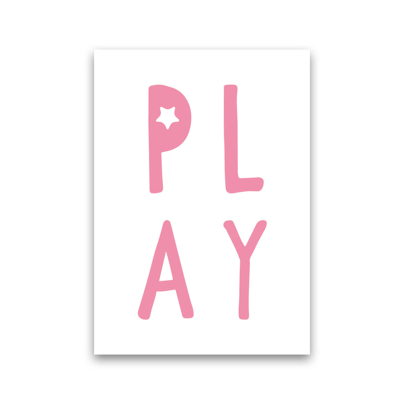 Play Pink Framed Typography Wall Art Print Print Only