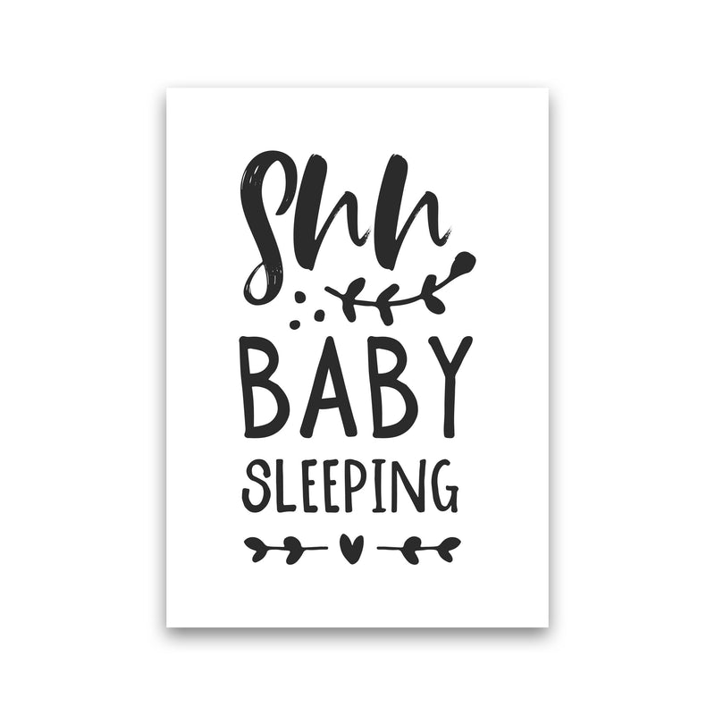 Shh Baby Sleeping Black Framed Nursey Wall Art Print Print Only