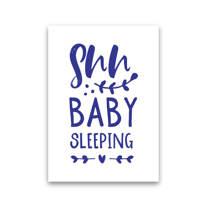 Shh Baby Sleeping Navy Framed Nursey Wall Art Print Print Only