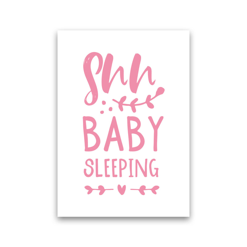 Shh Baby Sleeping Pink Framed Nursey Wall Art Print Print Only