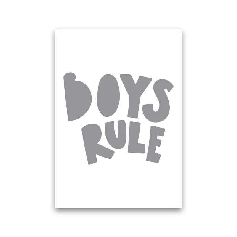 Boys Rule Grey Framed Nursey Wall Art Print Print Only