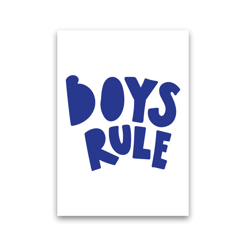 Boys Rule Navy Framed Nursey Wall Art Print Print Only