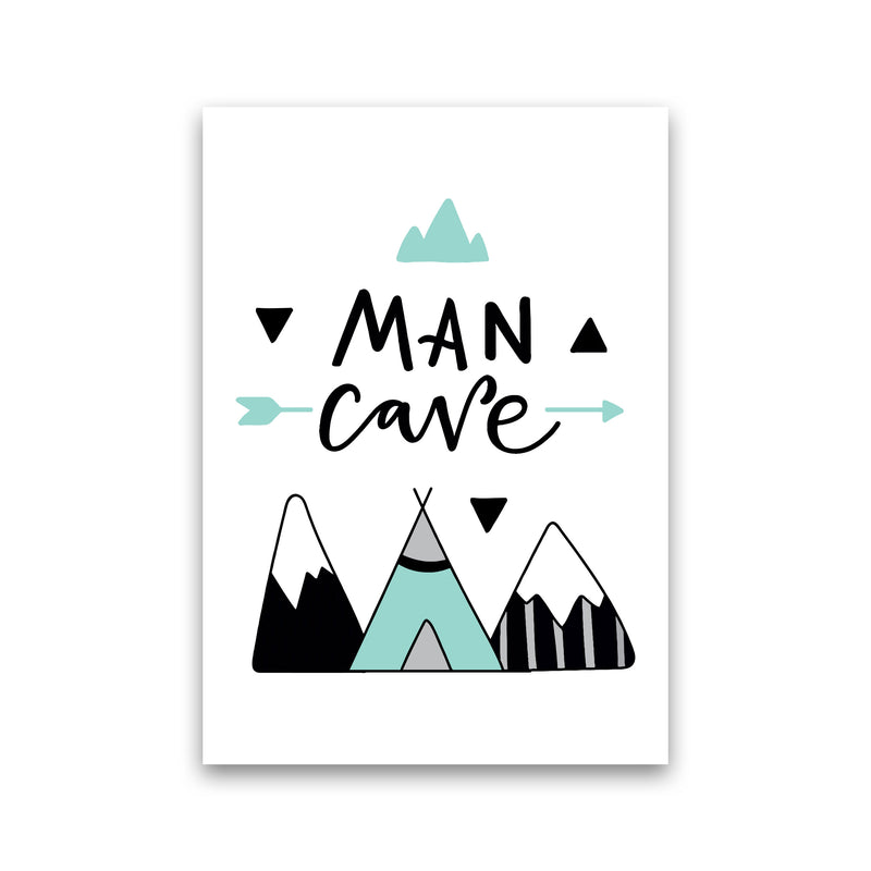 Man Cave Mountains Mint And Black Framed Typography Wall Art Print Print Only