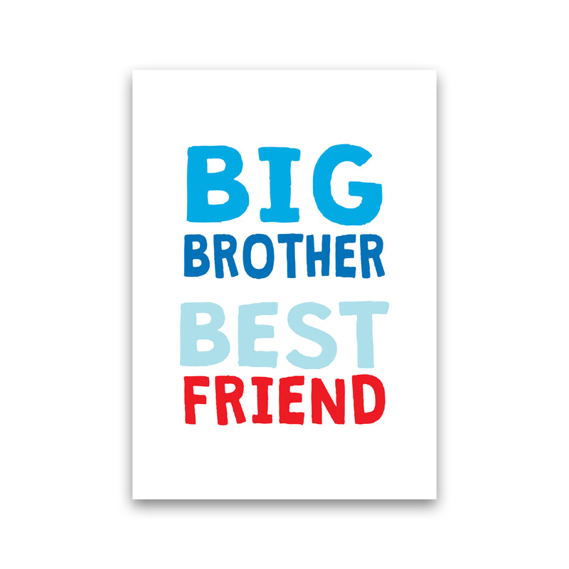 Big Brother Best Friend Blue Framed Typography Wall Art Print Print Only