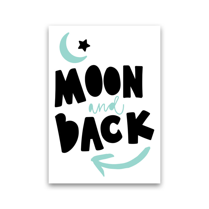 Moon And Back Black And Mint Framed Typography Wall Art Print Print Only