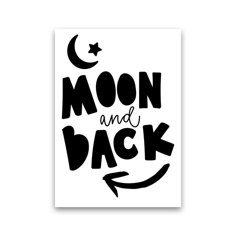 Moon And Back Black Framed Typography Wall Art Print Print Only