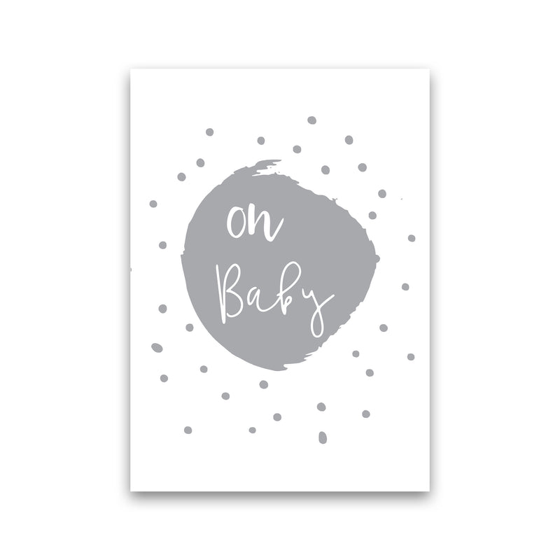 Oh Baby Grey Framed Typography Wall Art Print Print Only
