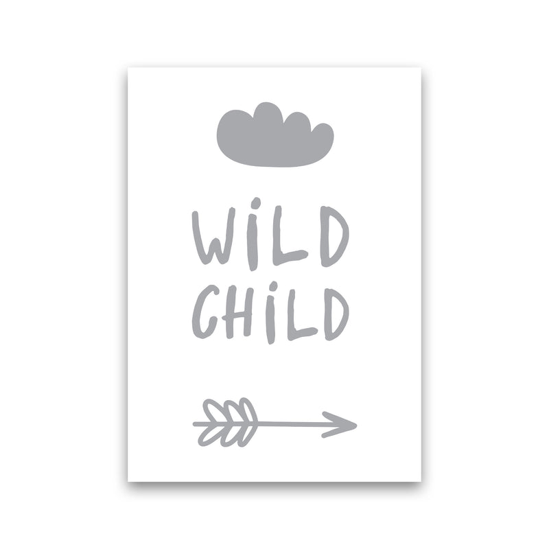 Wild Child Grey Framed Nursey Wall Art Print Print Only