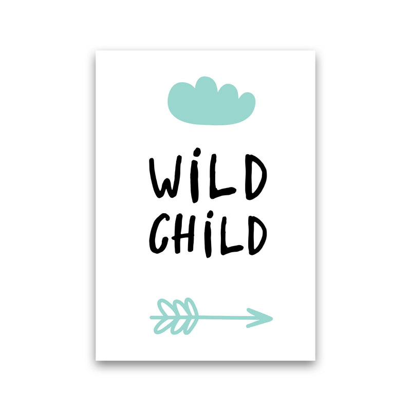 Wild Child Mint And Black Framed Nursey Wall Art Print Print Only