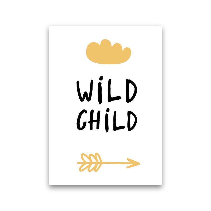 Wild Child Mustard And Black Framed Nursey Wall Art Print Print Only