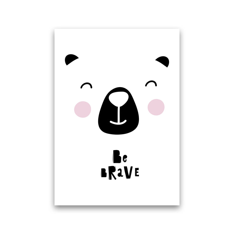 Be Brave Bear Face Framed Typography Wall Art Print Print Only
