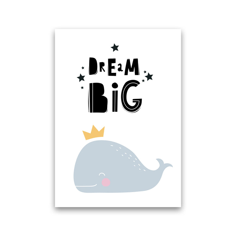Dream Big Whale Framed Nursey Wall Art Print Print Only