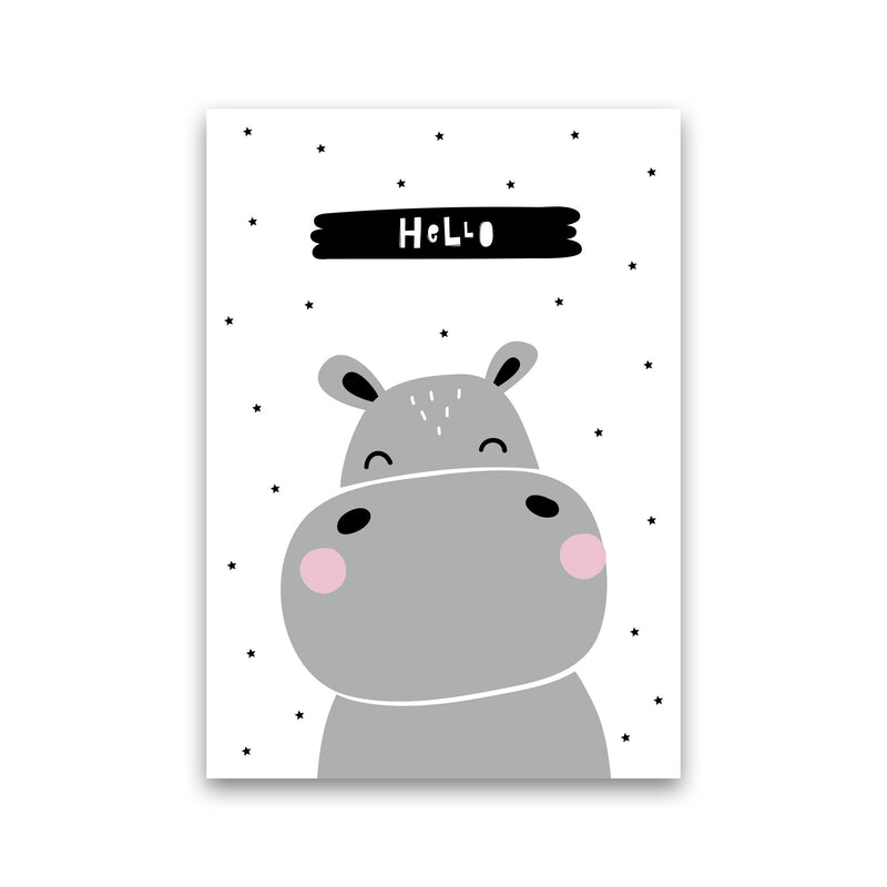 Hello Hippo Modern Print Animal Art Print Print Only