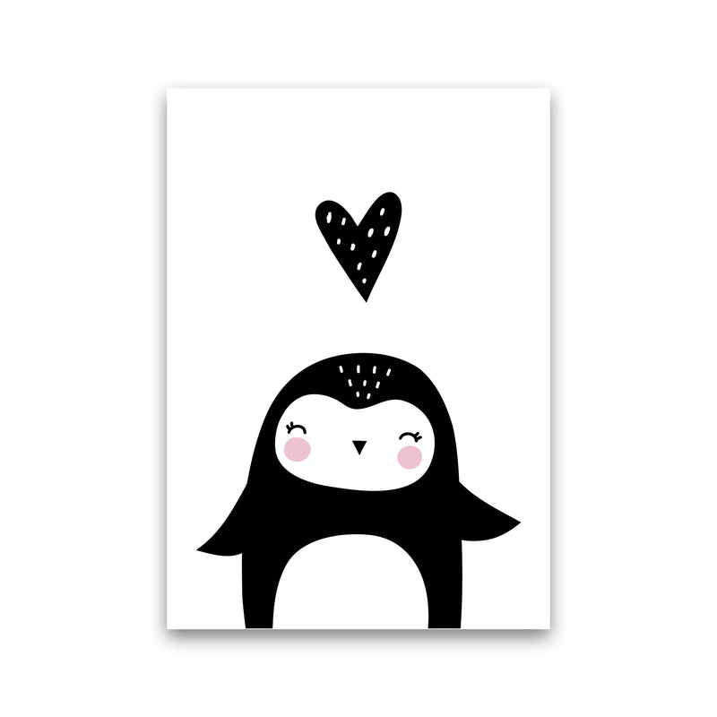 Penguin And Heart Modern Print Animal Art Print Print Only